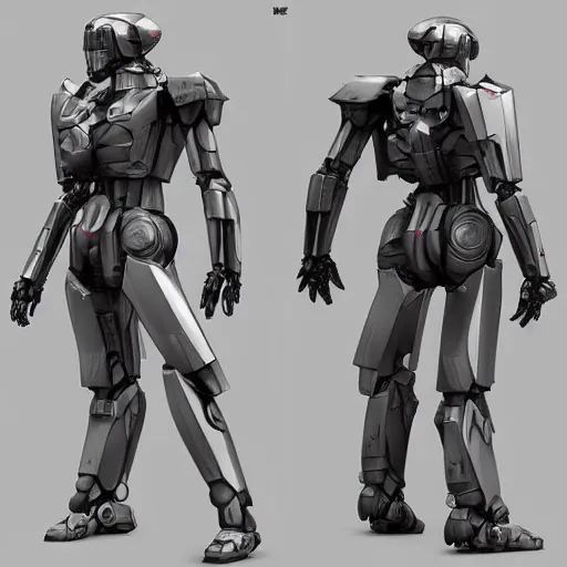 Prompt: multi sided view, 3/4 view of mecha suit of armor, photoreal, schematic, zbrush, 3d, artstation