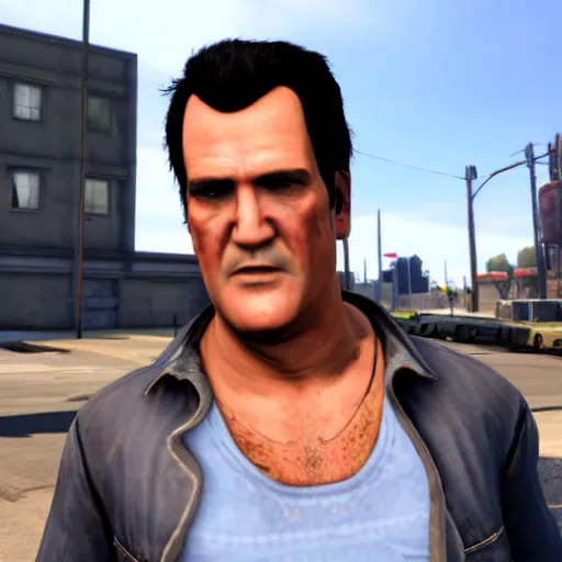 Prompt: a screenshot of bruce campbell in gta 5. 3 d rendering. unreal engine. amazing likeness. very detailed. cartoon caricature