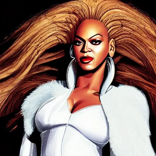 Image similar to Beyonce as Storm from the X-men