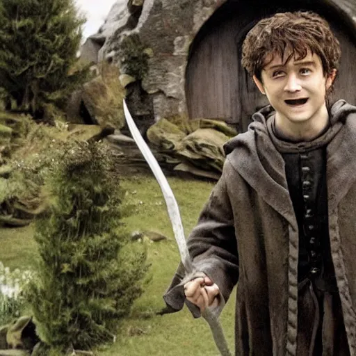 Image similar to Daniel Radcliffe as Frodo in lord of the rings