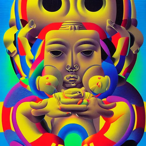 Prompt: hip hop cover by shusei nagaoka, kaws, david rudnick, oil on canvas, bauhaus, surrealism, neoclassicism, renaissance, hyper realistic, pastell colours, cell shaded, 8 k - h 7 0 4