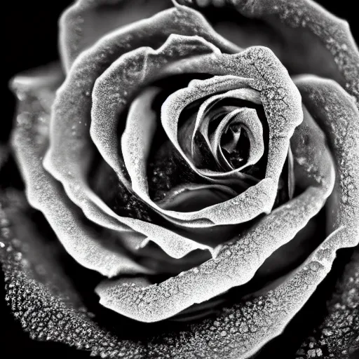 Image similar to award - winning macro of a beautiful black rose made of glowing molten magma