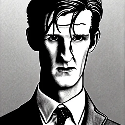 Prompt: beautiful lifelike award winning pencil illustration of the 1 1 th doctor matt smith cinematic atmospheric, highly detailed, beautiful and realistic face