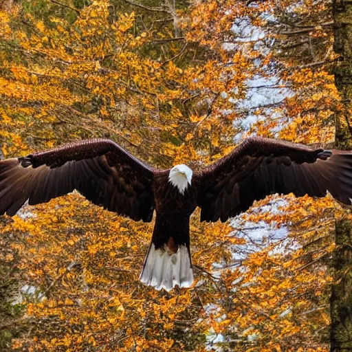 Image similar to eagle flying over a forest