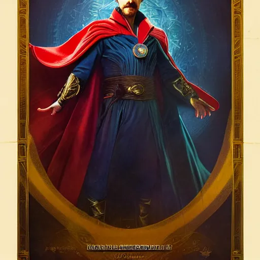 Prompt: joe biden as doctor strange, radiant light, caustics, heroic, bright iridescent light, by gaston bussiere, bayard wu, greg rutkowski, maxim verehin