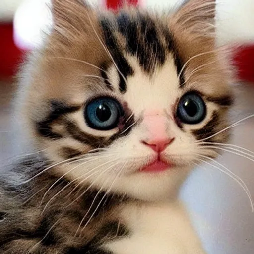 Image similar to cute crying kitten crying!!!, teary eyed