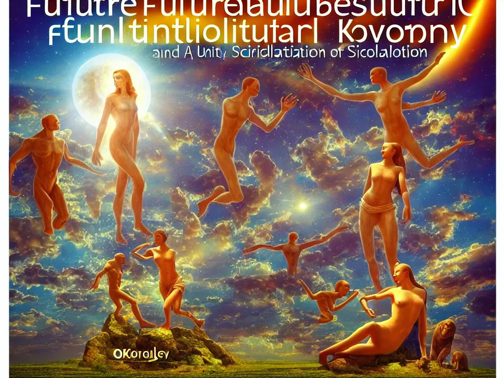 Prompt: a beautiful future for human evolution, spiritual science, divinity, utopian, by oleg korolev