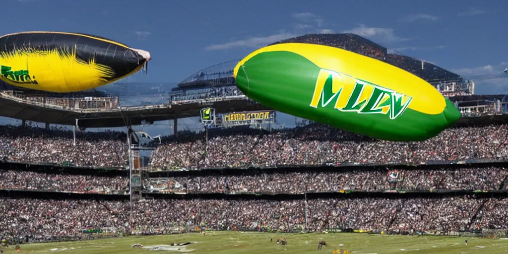 Image similar to mtn dew sponsors the game day blimp