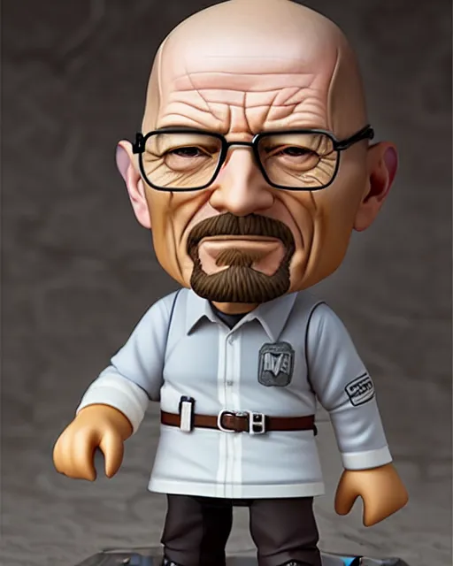 Image similar to nendoroid walter white | | realistic shaded, fine details, realistic shaded lighting poster by greg rutkowski, diego gisbert llorens, magali villeneuve, artgerm, jeremy lipkin and rob rey