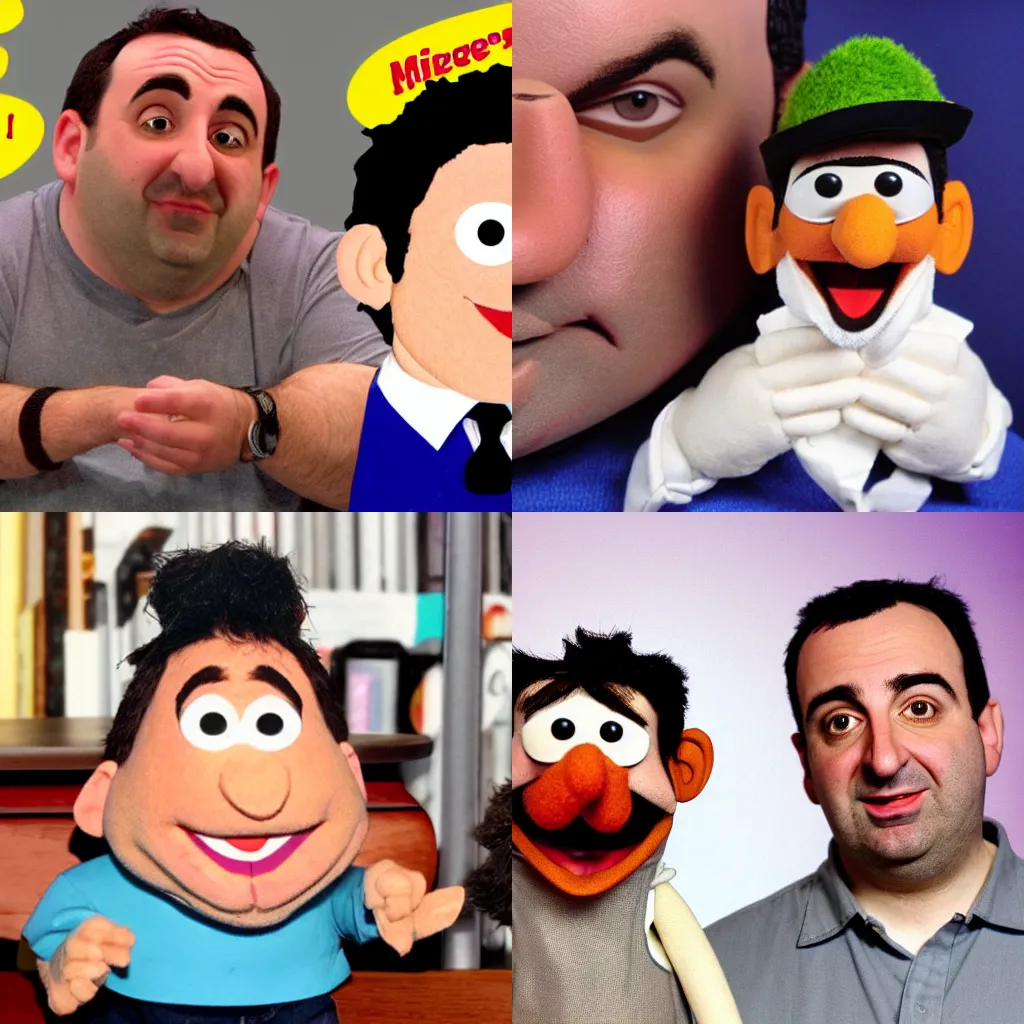 Prompt: mike stoklasa as a muppet
