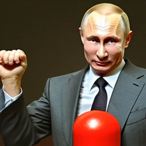 Image similar to vladimir putin holding a bomb