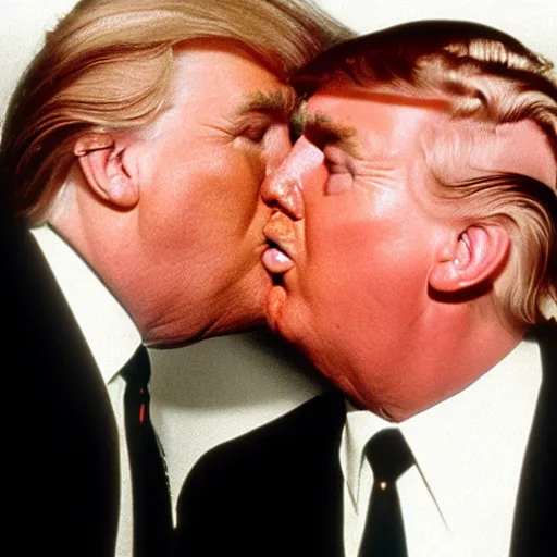 Image similar to still of donald trump kissing adolf hitler