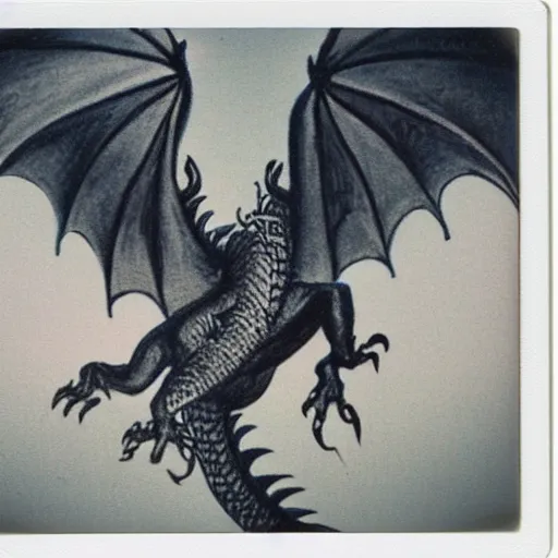 Image similar to polaroid of a dragon