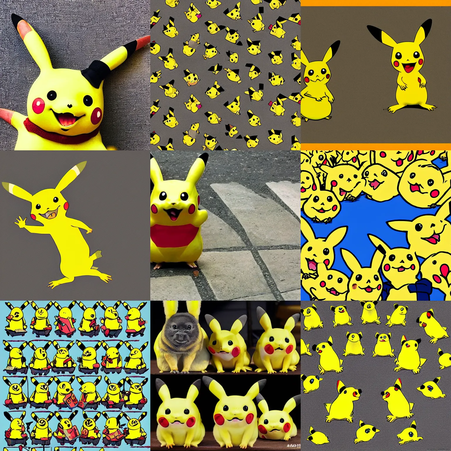 Prompt: A 100 pikachus