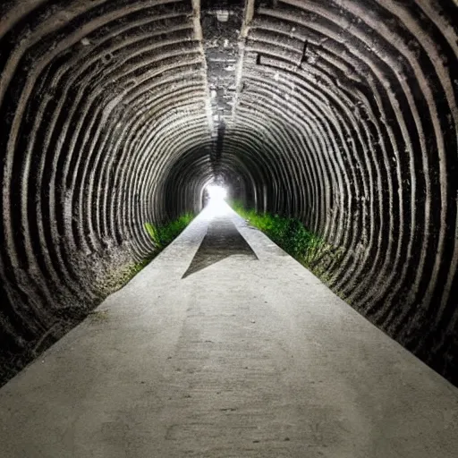 Prompt: drainage tunnel megalophobia