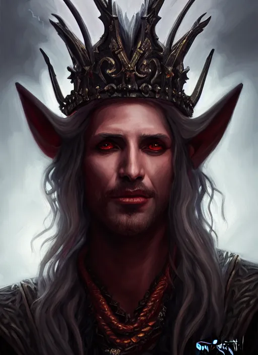 Image similar to a _ fantasy _ style _ portrait _ painting _ of king asmodeus, dnd, wicked, oil _ painting _ unreal _ 5 _ daz. _ rpg _ portrait _ extremely _ detailed _ artgerm _ greg _ rutkowski _ greg