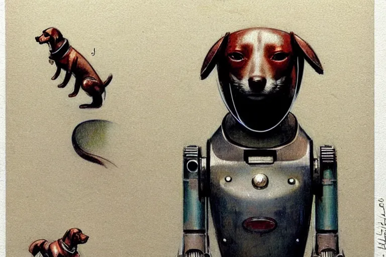 Image similar to ( ( ( ( ( 1 9 5 0 s retro future robot android dog. muted colors. ) ) ) ) ) by jean - baptiste monge!!!!!!!!!!!!!!!!!!!!!!!!!!!!!!