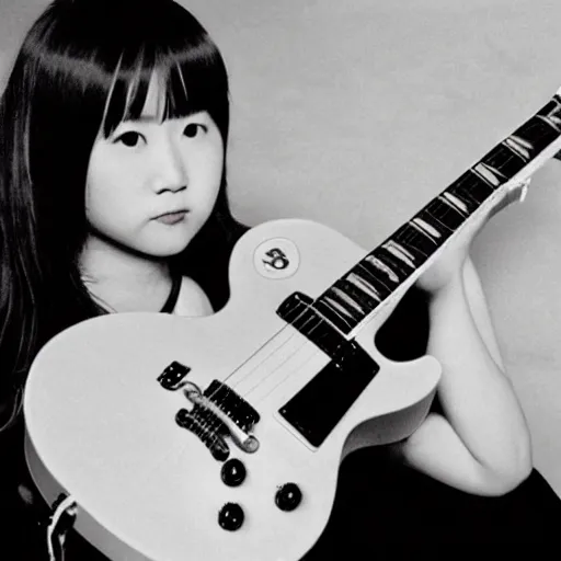 Image similar to real-life Yui with her giita Gibson Pre-'08 Les Paul Standard, a still of a Japanese movie