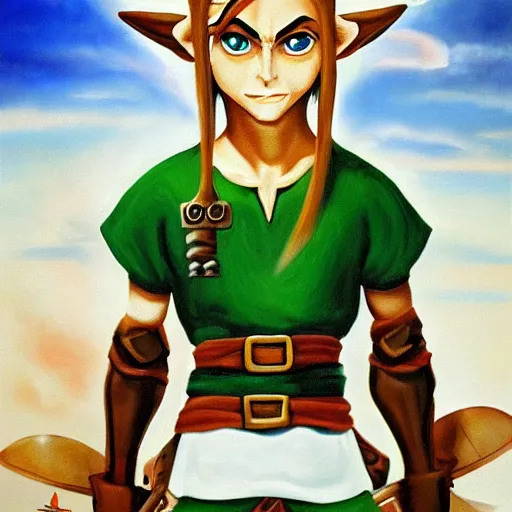 Link from the Legend of Zelda, oil painting, Salvador | Stable ...