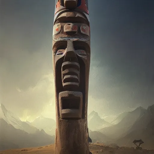 Image similar to a mask that looks like a totem pole by genndy tatakovsky and greg rutkowski