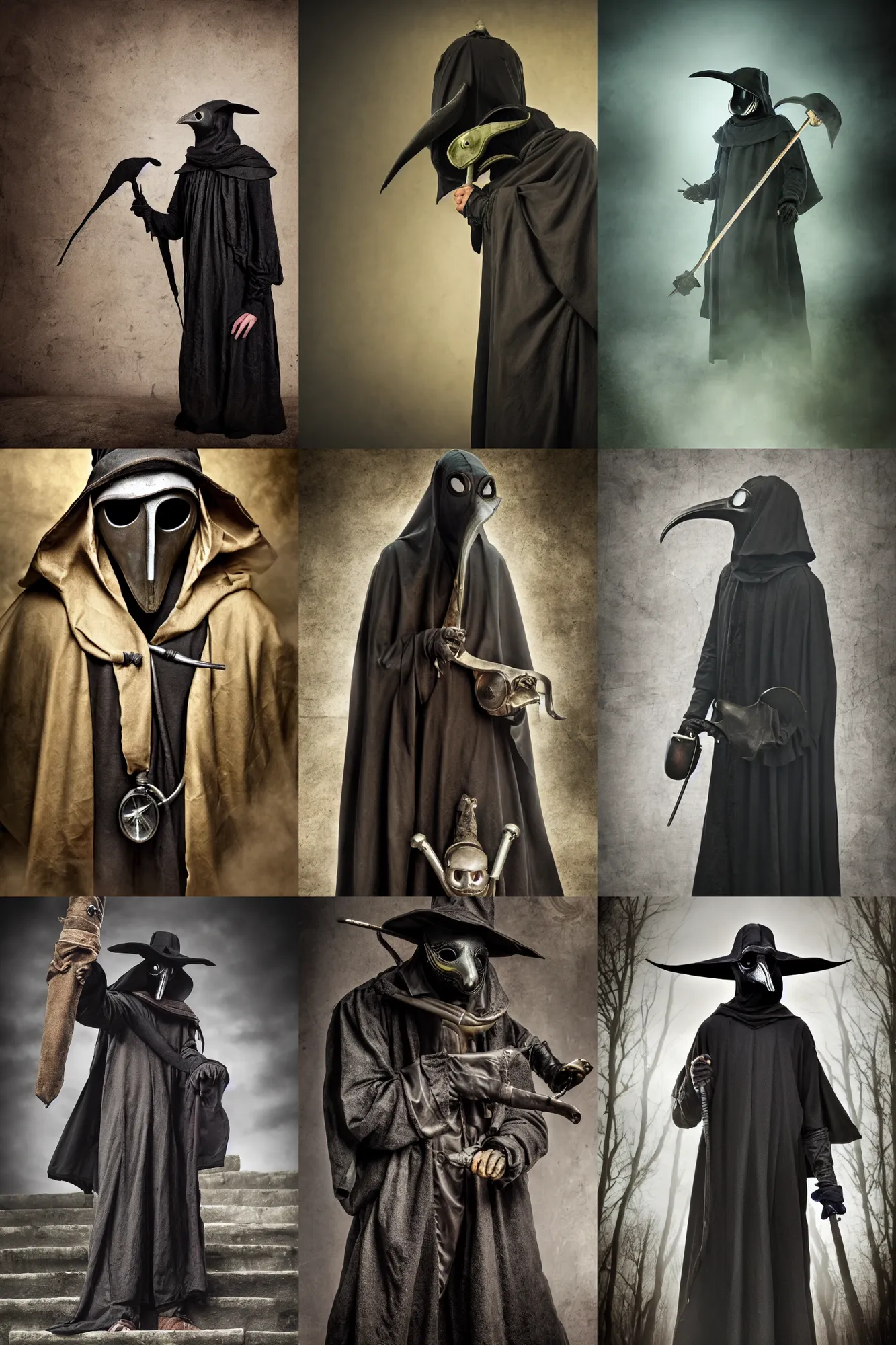 Prompt: full picture of a Plague doctor, HD, 50mm, Awar winning photography, Dark Fantasy