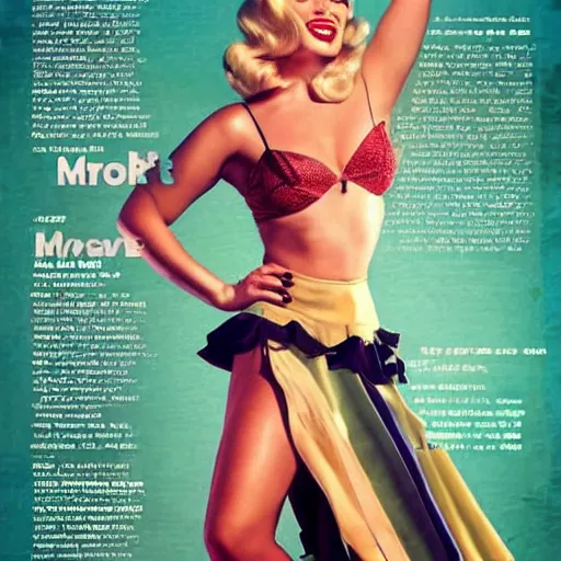 Image similar to Margot Robbie as a pinup girl