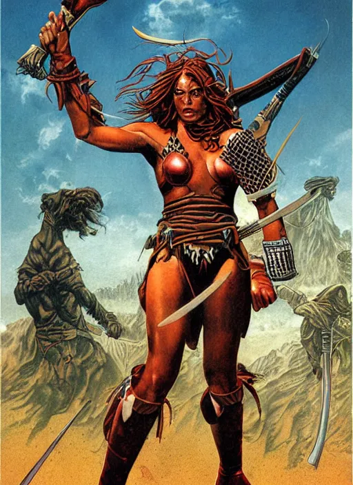 Image similar to a warrior by clyde caldwell