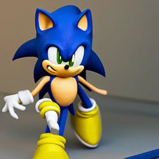 Image similar to a paper model of sonic, paper modeling art.