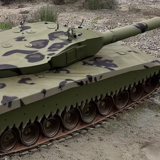 Image similar to photo of leopard tank with cheetah camouflage