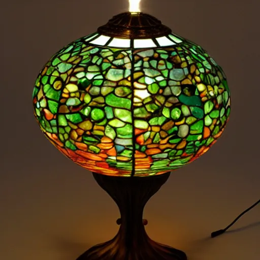 Prompt: moon lamp by louis comfort tiffany