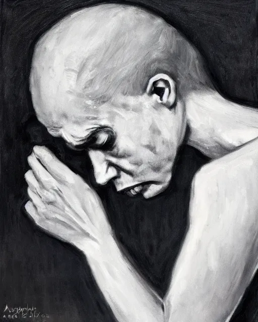 Image similar to a portrait of anguish