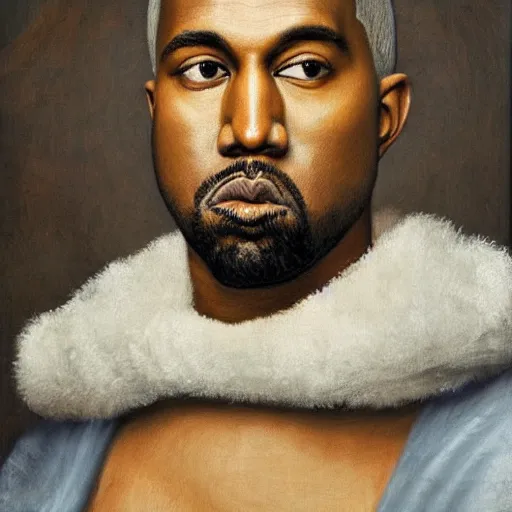 Image similar to A Renaissance portrait painting of Kanye West