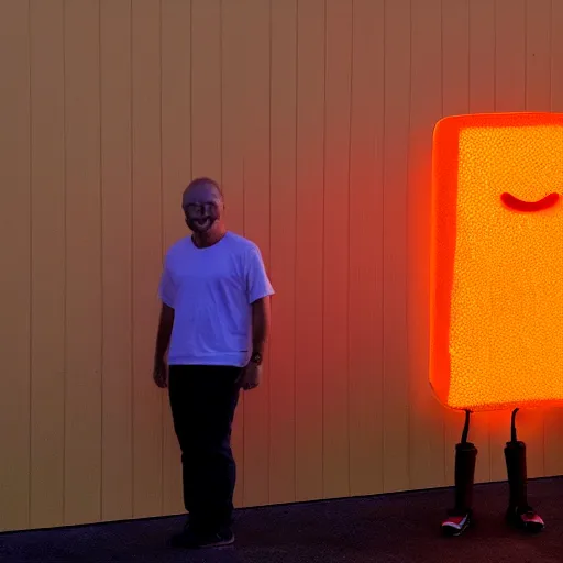 Image similar to giant orange colored glowing humanoid