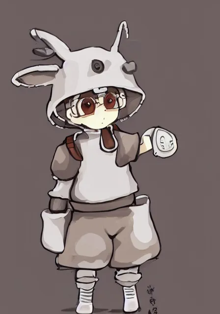 Image similar to little boy wearing sheep suit using a smartphone, gray, blue, green and brown pallet color. made in abyss art style, inspired in kris from deltarrune, cute detailed artwork, anatomically correct, soft details