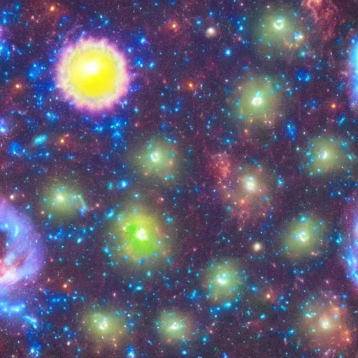 Image similar to Alien growing stars on a galaxy garden