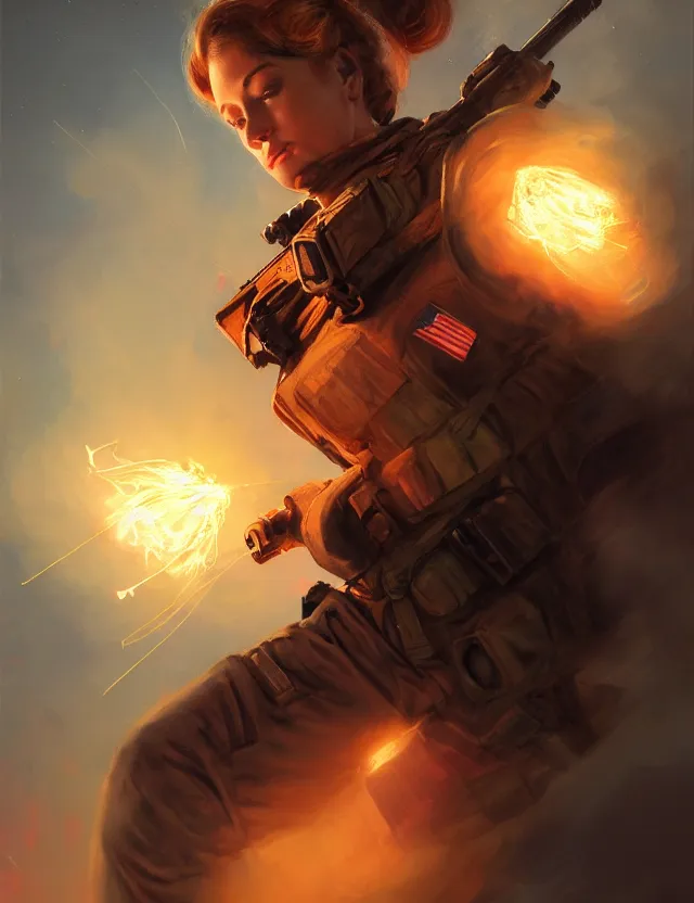 Image similar to a brown - haired woman in a military uniform hovering in the air glowing with red light and crackling energy, by frank fazetta and peter mohrbacher, trending on artstation, digital art, 4 k resolution, detailed, high quality, sharp focus, hq artwork, coherent, insane detail, concept art, character concept, character full body portrait