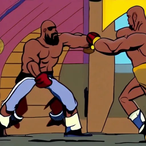 Image similar to wrestlemania mr t getting punched in the face, slow motion, detailed face ripple