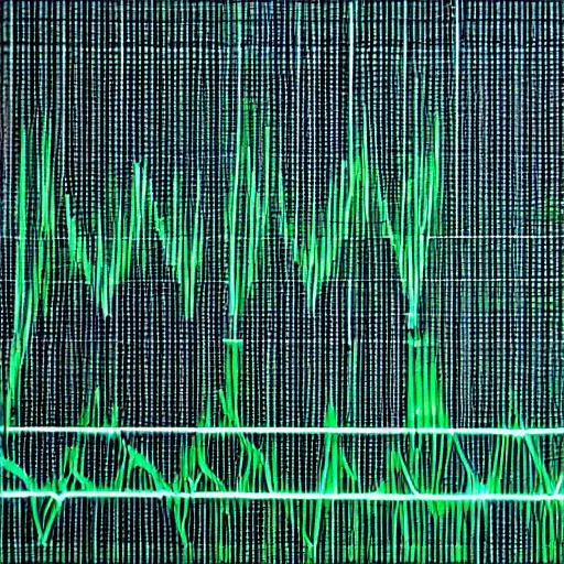 Prompt: green oscilloscope waves in the shape of a dog