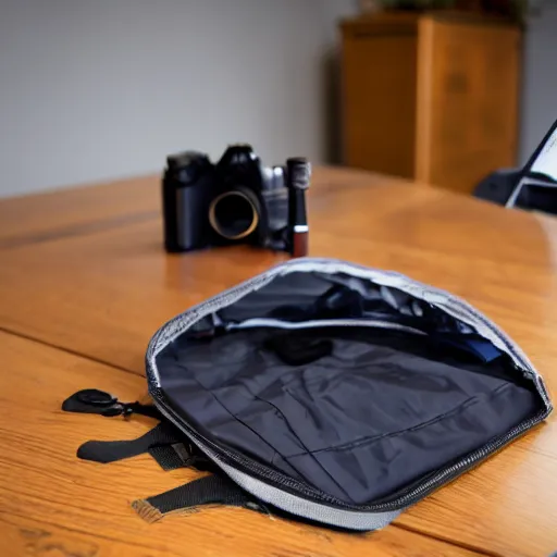 Image similar to photo a backpack is placed under a table