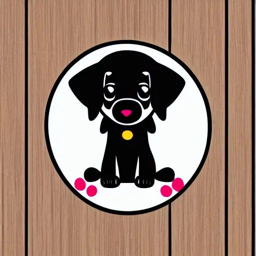 Prompt: anime puppy as an svg sticker, 2 d, flat, vector art