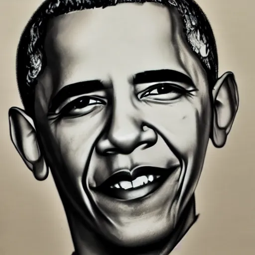 Prompt: Barack Obama portrait pencil sketch