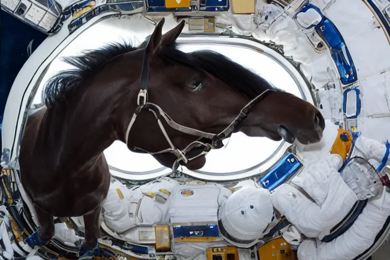 Image similar to horse lying on an astronaut