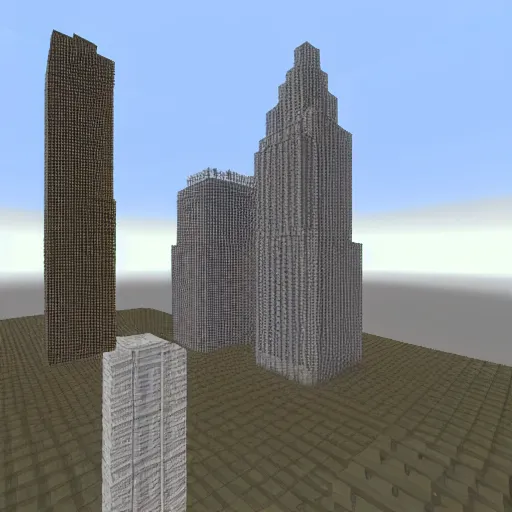 Image similar to nyc skyline, minecraft textures