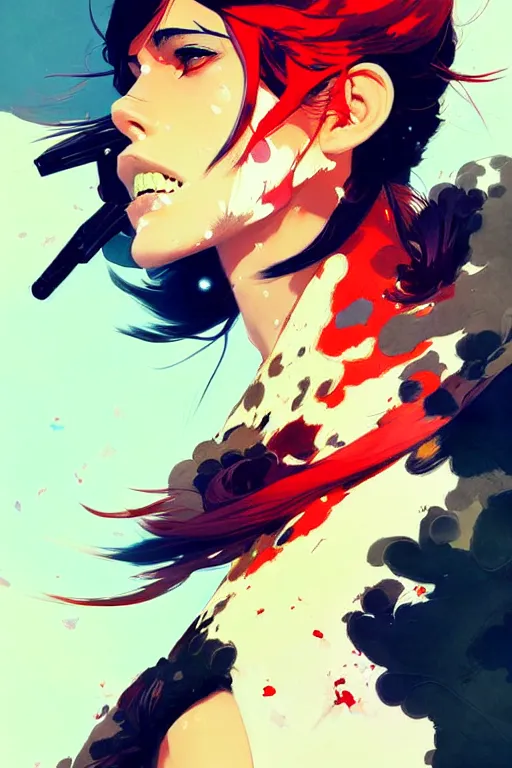 Image similar to an ultradetailed beautiful painting of a stylish woman fighter, by conrad roset, greg rutkowski and makoto shinkai, featured on artstation