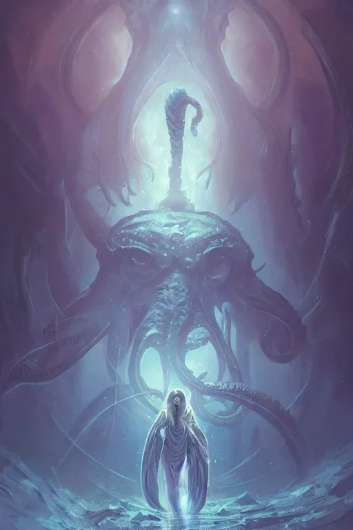 Image similar to cthulhu, eldritch god, cosmic, nightmare, outer space, aliens, digital art, magic the gathering, mtg, by greg rutkowski, trending on artstation