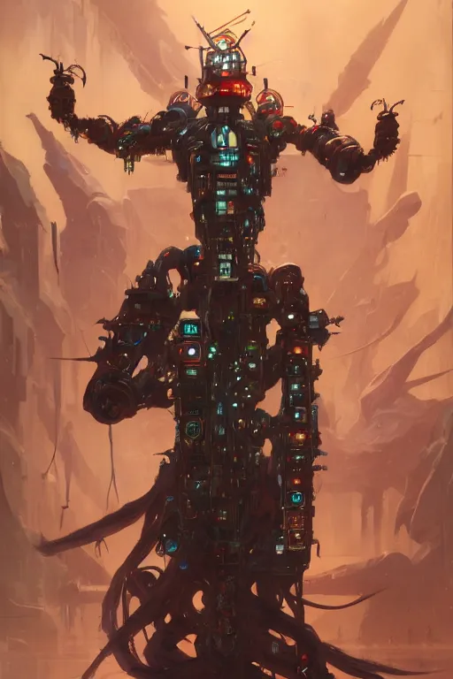 Prompt: portrait of a malevolent cybernetic necromancer announcing lay offs to the populace, cyberpunk concept art by pete mohrbacher and artgerm and wlop and greg rutkowski and deathburger, digital art, highly detailed, intricate, sci-fi, sharp focus, Trending on Artstation HQ, deviantart, unreal engine 5, 4K UHD image