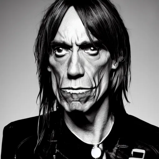 Image similar to Robot Iggy Pop 80% robot 20%man