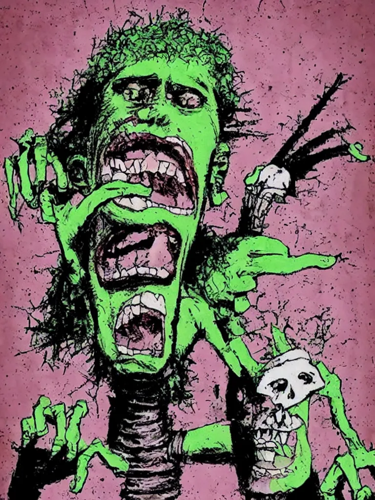 Image similar to a Punk rock Frankenstein