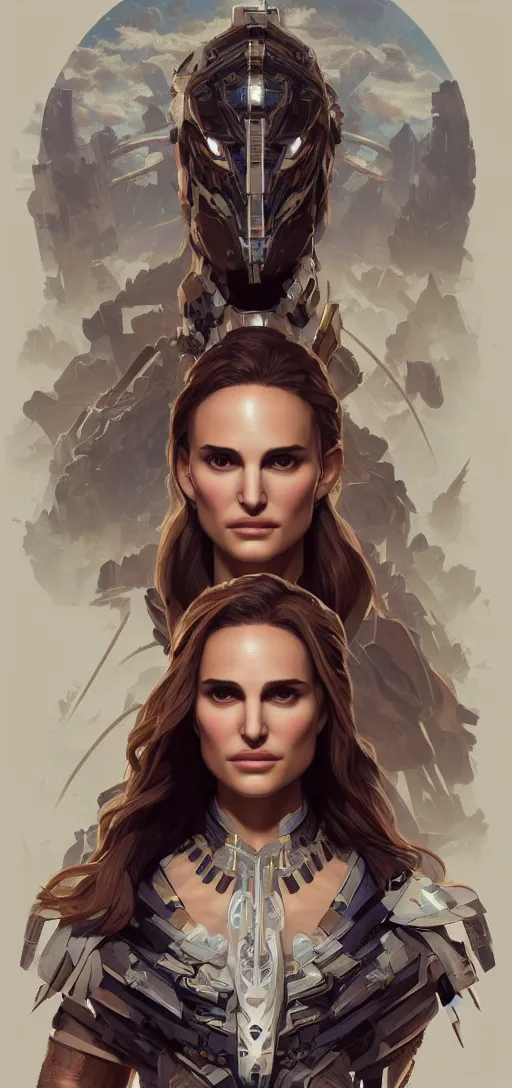 Prompt: symmetry!! portrait of natalie portman in the style of horizon zero dawn, machine face, intricate, elegant, highly detailed, digital painting, artstation, concept art, smooth, sharp focus, illustration, art by artgerm and greg rutkowski and alphonse mucha, 8 k