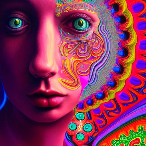 Image similar to An extremely psychedelic portrait of heaven, surreal, LSD, face, detailed, intricate, elegant, lithe, highly detailed, digital painting, artstation, concept art, smooth, sharp focus, illustration